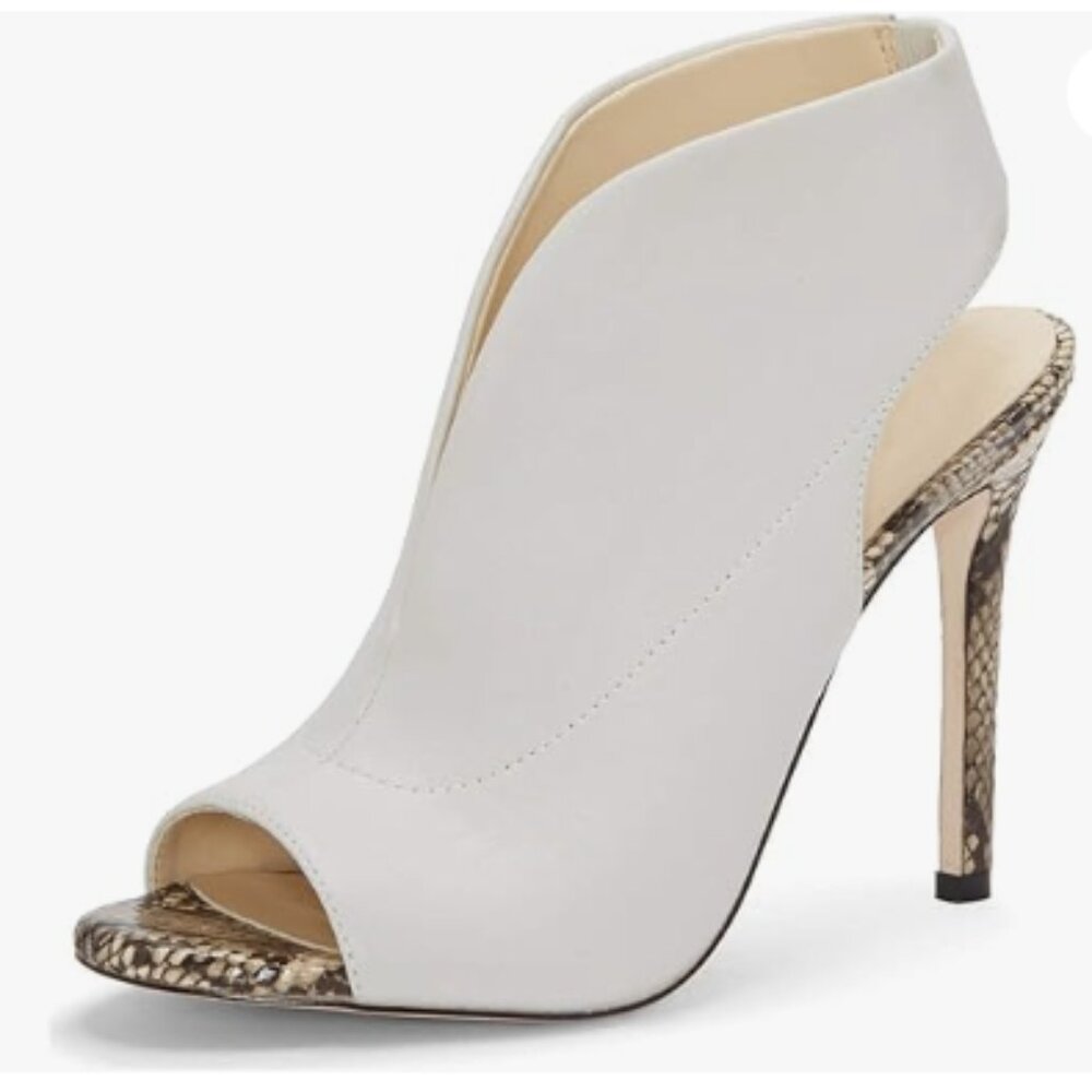 YDN Women's Chic Slingback Peep Toe Stiletto High Heel Sandals Ankle Boots White